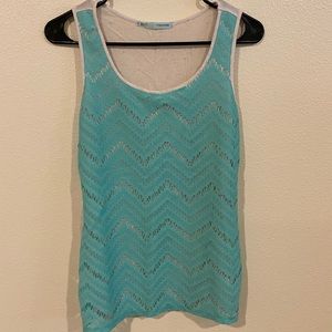 Chevron lace tank top
